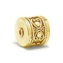 Bali Beads Vermeil-24k Gold Plated - Vermeil Barrel and Pipe Beads, 24K Gold Vermeil on Sterling Silver B1004V