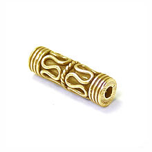 Bali Beads | Sterling Silver Vermeil-24k Gold Plated - Vermeil Barrel and Pipe Beads, 24K Gold Vermeil on Sterling Silver B1012V