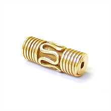 Bali Beads | Sterling Silver Vermeil-24k Gold Plated - Vermeil Barrel and Pipe Beads, 24K Gold Vermeil on Sterling Silver B1013V