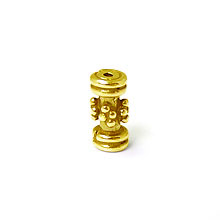 Bali Beads | Sterling Silver Vermeil-24k Gold Plated - Vermeil Barrel and Pipe Beads, 24K Gold Vermeil on Sterling Silver B1019V