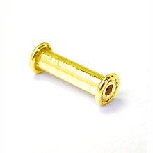Bali Beads | Sterling Silver Vermeil-24k Gold Plated - Vermeil Barrel and Pipe Beads, 24K Gold Vermeil on Sterling Silver B1030V