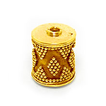 Bali Beads | Sterling Silver Vermeil-24k Gold Plated - Vermeil Barrel and Pipe Beads, 24K Gold Vermeil on Sterling Silver B1036V