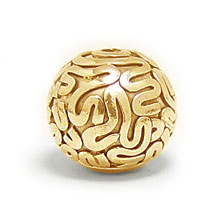 Bali Beads | Sterling Silver Vermeil-24k Gold Plated - Vermeil Round Beads, 24K Gold Vermeil on Sterling Silver B5001V
