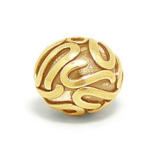 Bali Beads | Sterling Silver Vermeil-24k Gold Plated - Vermeil Round Beads, 24K Gold Vermeil on Sterling Silver B5002V