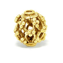 Bali Beads Vermeil-24k Gold Plated - Vermeil Round Beads, 24K Gold Vermeil on Sterling Silver B5005V