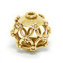 Bali Beads Vermeil-24k Gold Plated - Vermeil Round Beads, 24K Gold Vermeil on Sterling Silver B5007V