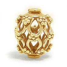 Bali Beads | Sterling Silver Vermeil-24k Gold Plated - Vermeil Round Beads, 24K Gold Vermeil on Sterling Silver B5010V