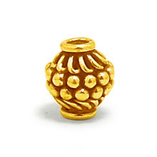 Bali Beads | Sterling Silver Vermeil-24k Gold Plated - Vermeil Round Beads, 24K Gold Vermeil on Sterling Silver B5021V 