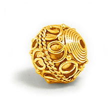 Bali Beads | Sterling Silver Vermeil-24k Gold Plated - Vermeil Round Beads, 24K Gold Vermeil on Sterling Silver B5023V 
