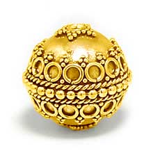 Bali Beads | Sterling Silver Vermeil-24k Gold Plated - Vermeil Round Beads, 24K Gold Vermeil on Sterling Silver B5029V 