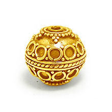 Bali Beads | Sterling Silver Vermeil-24k Gold Plated - Vermeil Round Beads, 24K Gold Vermeil on Sterling Silver B5031V 