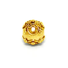Bali Beads | Sterling Silver Vermeil-24k Gold Plated - Vermeil Round Beads, 24K Gold Vermeil on Sterling Silver B5055V 
