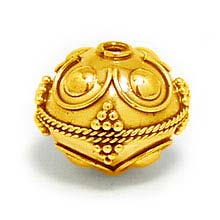 Bali Beads | Sterling Silver Vermeil-24k Gold Plated - Vermeil Round Beads, 24K Gold Vermeil on Sterling Silver B5133V 