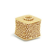 Bali Beads Vermeil-24k Gold Plated - Vermeil Square Beads, 24K Gold Vermeil on Sterling Silver B7001V
