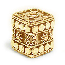 Bali Beads | Sterling Silver Vermeil-24k Gold Plated - Vermeil Square Beads, 24K Gold Vermeil on Sterling Silver B7005V