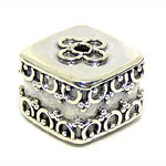 Bali Beads Silver Beads - Square Beads, Silver Beads B7006