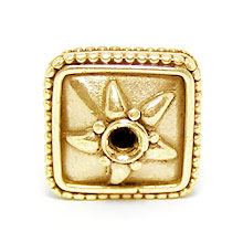 Bali Beads Vermeil-24k Gold Plated - Vermeil Square Beads, 24K Gold Vermeil on Sterling Silver B7008V