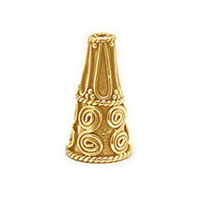Bali Beads | Sterling Silver Vermeil-24k Gold Plated - Vermeil Cone Caps, 24K Gold Vermeil on Sterling Silver C1005V