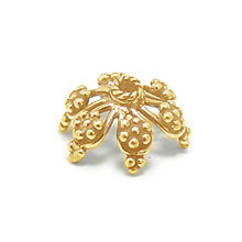 Bali Beads Vermeil-24k Gold Plated - Vermeil Granulated Caps, 24K Gold Vermeil on Sterling Silver C2003V