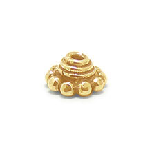 Bali Beads | Sterling Silver Vermeil-24k Gold Plated - Vermeil Granulated Caps, 24K Gold Vermeil on Sterling Silver C2005V