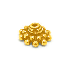 Bali Beads | Sterling Silver Vermeil-24k Gold Plated - Vermeil Granulated Caps, Vermeil Bead Caps On Sterling Silver