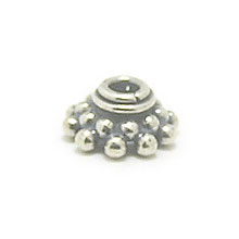 Bali Beads | Sterling Silver Silver Caps - Granulated Caps, Silver Beads C2007