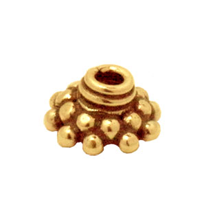Bali Beads | Sterling Silver Vermeil-24k Gold Plated - Vermeil Granulated Caps, Vermeil Granulated Caps 