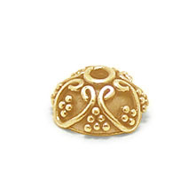 Bali Beads | Sterling Silver Vermeil-24k Gold Plated - Vermeil Ornate Caps, 24K Gold Vermeil on Sterling Silver C3003V