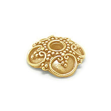 Bali Beads | Sterling Silver Vermeil-24k Gold Plated - Vermeil Ornate Caps, 24K Gold Vermeil on Sterling Silver C3005V