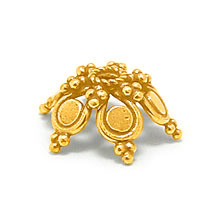 Bali Beads | Sterling Silver Vermeil-24k Gold Plated - Vermeil Ornate Caps, Vermeil Bead Caps On Sterling Silver