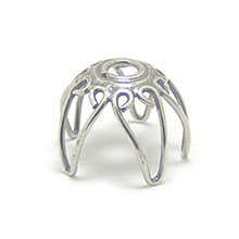 Bali Beads Silver Caps - Wired Bead Caps, Silver Beads C4001