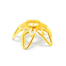 Bali Beads Vermeil-24k Gold Plated - Vermeil Wired Bead Caps, 24K Gold Vermeil on Sterling Silver C4003V