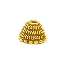 Bali Beads | Sterling Silver Vermeil-24k Gold Plated - Vermeil Wired Bead Caps, Vermeil Bead Caps On Sterling Silver