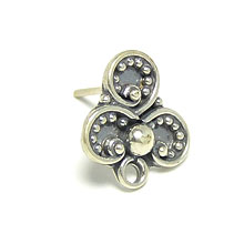 Bali Beads Silver Findings - Earring Posts, Silver Beads F3001