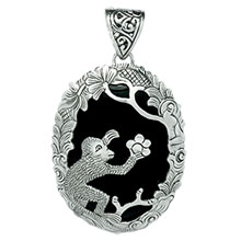 Bali Beads | Sterling Silver Silver Jewelry - Black Onyx Craft Pendants, Wholesale Silver Pendants
