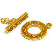 Bali Beads | Sterling Silver Vermeil-24k Gold Plated - Vermeil Toggles and Clasps, Wholesale Vermeil Bali Beads