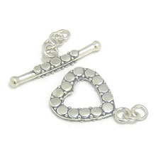 Bali Beads | Sterling Silver Silver Toggles and Claps - Ornate Toggles, Silver Beads T1003