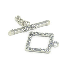 Bali Beads | Sterling Silver Silver Toggles and Claps - Ornate Toggles, Silver Beads T1007