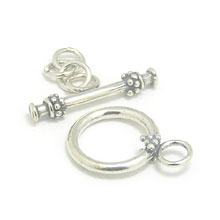Bali Beads | Sterling Silver Silver Toggles and Claps - Ornate Toggles, Silver Beads T1008