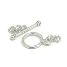 Bali Beads | Sterling Silver Silver Toggles and Claps - Simple Toggles, Silver Beads T2003