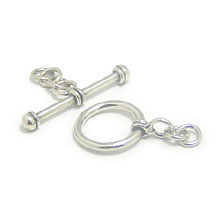 Bali Beads | Sterling Silver Silver Toggles and Claps - Simple Toggles, Silver Beads T2005