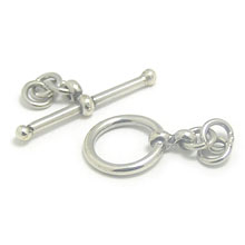 Bali Beads | Sterling Silver Silver Toggles and Claps - Simple Toggles, Silver Beads T2006