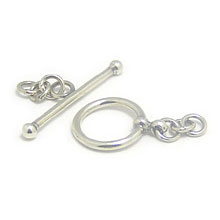 Bali Beads | Sterling Silver Silver Toggles and Claps - Simple Toggles, Silver Beads T2007