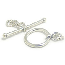 Bali Beads | Sterling Silver Silver Toggles and Claps - Simple Toggles, Silver Beads T2008