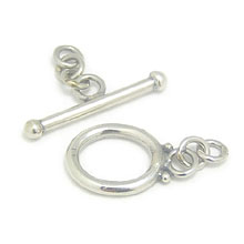Bali Beads | Sterling Silver Silver Toggles and Claps - Simple Toggles, Silver Beads T2010