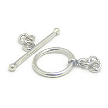 Bali Beads | Sterling Silver Silver Toggles and Claps - Simple Toggles, Silver Beads T2011