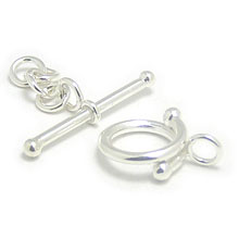 Bali Beads | Sterling Silver Silver Toggles and Claps - Simple Toggles, Silver Beads T2013