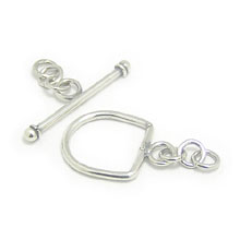 Bali Beads | Sterling Silver Silver Toggles and Claps - Simple Toggles, Silver Beads T2015