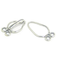 Bali Beads | Sterling Silver Silver Toggles and Claps - Simple Toggles, Silver Beads T2017