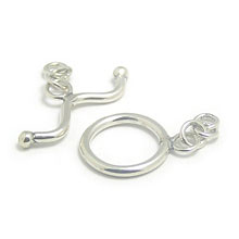 Bali Beads | Sterling Silver Silver Toggles and Claps - Simple Toggles, Silver Beads T2024